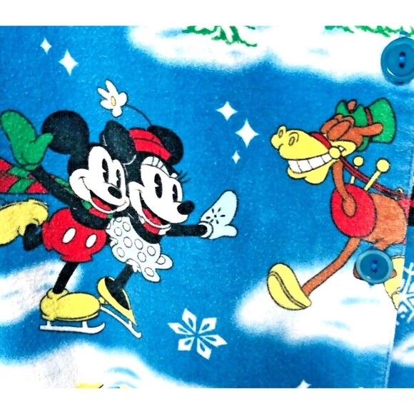 Disney Flannel‎ Pajama Set PJs Women's M Mickey Minnie Pluto Donald Horace Retro - Picture 7 of 9